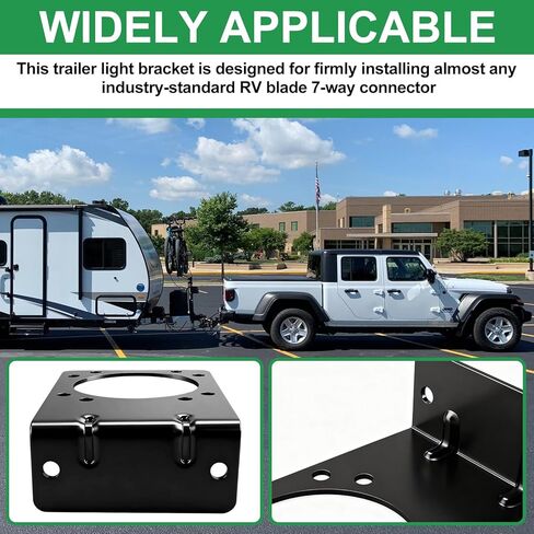 58510 دعامة تثبيت لأسلاك المقطورة الجانبية للمركبة متوافقة مع CURT 58510/55415، لـ 7-Way RV - معطف مسحوق أسود لامع in Kuwait