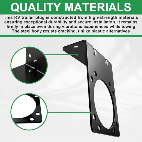 58510 دعامة تثبيت لأسلاك المقطورة الجانبية للمركبة متوافقة مع CURT 58510/55415، لـ 7-Way RV - معطف مسحوق أسود لامع in Kuwait