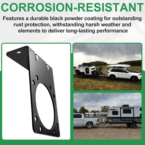 58510 دعامة تثبيت لأسلاك المقطورة الجانبية للمركبة متوافقة مع CURT 58510/55415، لـ 7-Way RV - معطف مسحوق أسود لامع in Kuwait