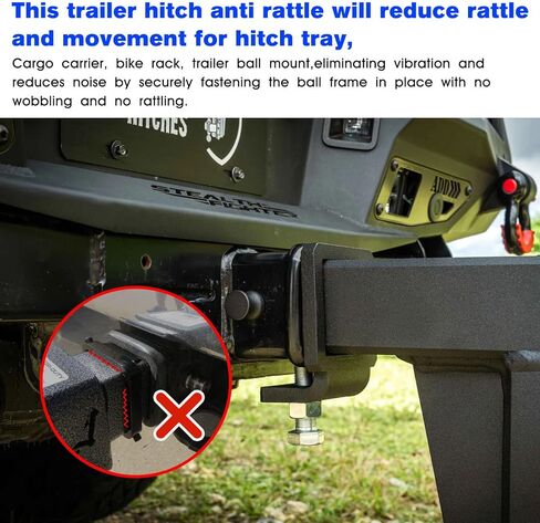 Anti Rattle Hitch Clamp-2 inch Hitch Stabilizer -Trailer Hitch Tightener Fit Trailers Bike Racks Cargo Carriers Towing Equipment Trailer Hollow-Shank Accessories in Saudi Arabia
