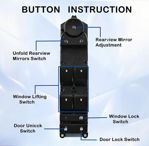 Power Window Switch Fits for Chevrolet Silverado,Avalanche,Suburban,Tahoe,Sierra,Yukon 2007-2013.Driver Side Control Door Master Switch.Without Power Folding Mirrors,4-Door Only.OE# 20835552 in Saudi Arabia