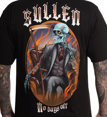 تي شيرت Sullen الرجالي No Days Off Reaper Capsule Tattoo Lifestyle Graphic Standard بأكمام قصيرة باللون الأسود in Saudi Arabia