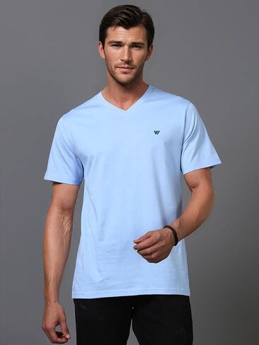 VIROH Men's American Supima Cotton V-Neck T-Shirts, 100% Pima Cotton, Ultra Soft, Durable, 180 GSM in Saudi Arabia