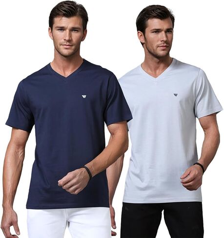 VIROH Men's American Supima Cotton V-Neck T-Shirts, 100% Pima Cotton, Ultra Soft, Durable, 180 GSM in Saudi Arabia