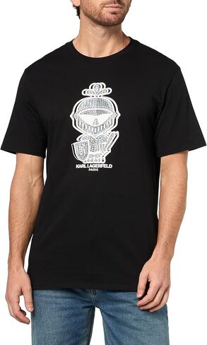 KARL LAGERFELD Men's Crewneck Short Sleeve Karl Armour Graphic Relaxed Fit T-Shirt in Saudi Arabia