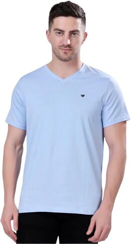 VIROH Men's American Supima Cotton V-Neck T-Shirts, 100% Pima Cotton, Ultra Soft, Durable, 180 GSM in Saudi Arabia