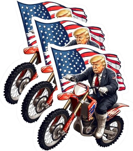 Trump - Patriotic American Flag Dirt Bike Sticker, UV-Resistant Vinyl Decals, 3-Pack, 3-Inch, for Cars, Laptops, Water Bottles in Saudi Arabia