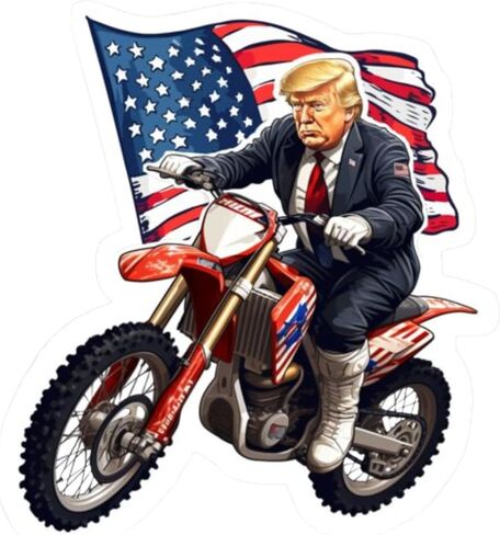 Trump - Patriotic American Flag Dirt Bike Sticker, UV-Resistant Vinyl Decals, 3-Pack, 3-Inch, for Cars, Laptops, Water Bottles in Saudi Arabia