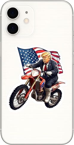 Trump - Patriotic American Flag Dirt Bike Sticker, UV-Resistant Vinyl Decals, 3-Pack, 3-Inch, for Cars, Laptops, Water Bottles in Saudi Arabia
