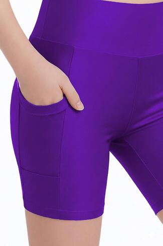 Lilax Girls Athletic Shorts with Pocket High Waisted Biker Shorts for Dance Yoga Gymnastics in Saudi Arabia