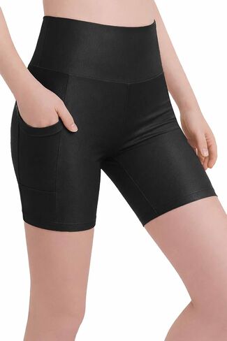 Lilax Girls Athletic Shorts with Pocket High Waisted Biker Shorts for Dance Yoga Gymnastics in Saudi Arabia