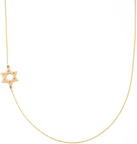 GELIN 14k Solid Gold Tiny Star of David Necklace for Women in Saudi Arabia