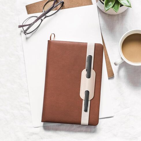 5 Pieces Elastic Band Pen Holder for Notebook, PU Leather Book Pen Sleeve, Detachable Journal Pencil Pouch Holder for Notebook Planners Binders Bookmark (5 Colors) in Kuwait