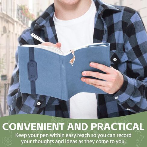 5 Pieces Elastic Band Pen Holder for Notebook, PU Leather Book Pen Sleeve, Detachable Journal Pencil Pouch Holder for Notebook Planners Binders Bookmark (5 Colors) in Kuwait