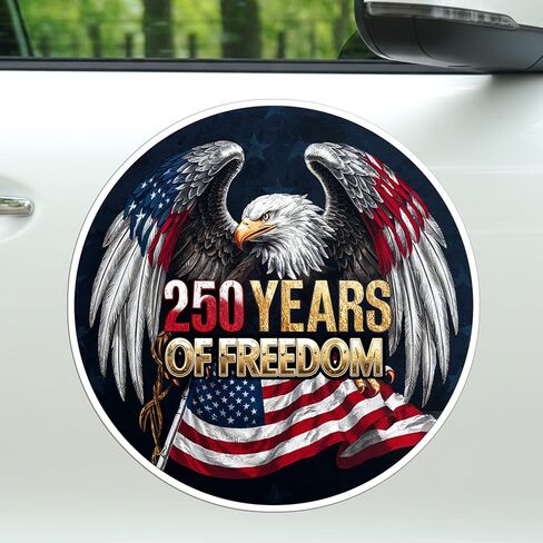 Magnet 250 Anniversary 250th Magnet Decal American United States Eagle Patriotic 1776 2026 Year Reusable Magnetic Sign Sticker for Fridge Car Bumper Locker 5.5in in Kuwait
