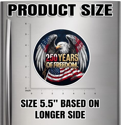Magnet 250 Anniversary 250th Magnet Decal American United States Eagle Patriotic 1776 2026 Year Reusable Magnetic Sign Sticker for Fridge Car Bumper Locker 5.5in in Kuwait