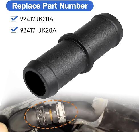Heater Hose Connector Fitting Adapter Compatible with NISSAN 370Z for Infiniti G35 G37 QX50 Q60 Q70 M35 M37 Replace# 92417JK20A 92417-JK20A Engine Heater Inlet Hose Assembly 92417 JK20A in Kuwait