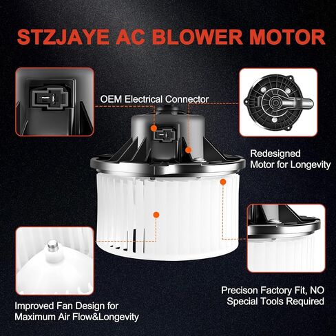 محرك سخان منفاخ تيار متردد، محرك مروحة HVAC متوافق مع Hyundai لـ Elantra 2011-2016، لـ Sonata 2011-2015، لـ Azera لـ Forte، لاستبدال Optima 2012-2015 700259 97113-3X000 in Saudi Arabia