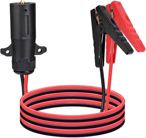 قابس مقطورة 7 اتجاهات إلى كابل مشابك التمساح، كابل وصول طاقة 10AWG 7 دبوس، شفرة 7 اتجاهات إلى مصدر طاقة 2 دبوس 12 فولت لمقطورة شاحنة RV، سلك سيليكون مقاوم للحرارة 392 درجة فهرنهايت/200 درجة مئوية (6.5 قدم) in Saudi Arabia