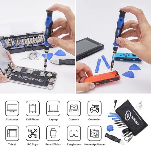 STREBITO Precision Screwdriver Set, 79 in 1 Screwdriver Kit with 58 Bits & Anti Static Wrist Strap, Magnetic Driver Electronics Repair Tool Kit for Computer, iPhone, Laptop, Cell Phone, Macbook, PS4/5 in Kuwait