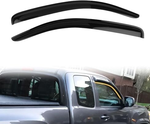 Tape on Window Visor Deflectors, Compatible with 2016-2024 Toyota Tacoma Access Cab, Acrylic Smoke Tinted Slim Style Window Rain Guards, Sun Wind Side Vent Visor Set, 2 Pieces in Saudi Arabia