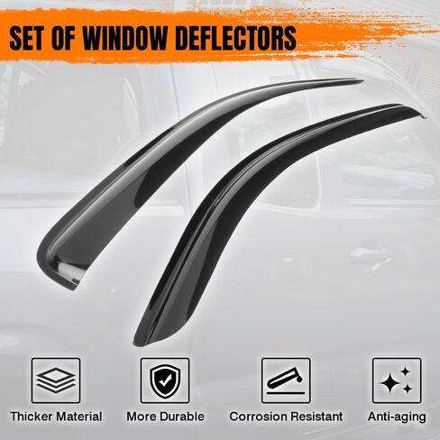 Tape on Window Visor Deflectors, Compatible with 2016-2024 Toyota Tacoma Access Cab, Acrylic Smoke Tinted Slim Style Window Rain Guards, Sun Wind Side Vent Visor Set, 2 Pieces in Saudi Arabia