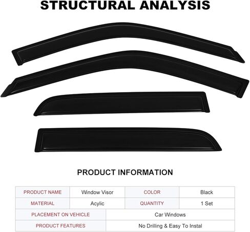 SCITOO Mount Window Visor Deflector Rain Guard 4Pcs Set Fit for 1998-2001 for Honda for CR-V Window Wind Deflectors Vent Shades 94113 Outside Mount Ventvisor in Saudi Arabia