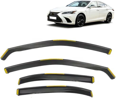 FREEMOTOR802 in-Channel Car Window Deflectors, Compatible with 2019-2025 Lexus ES250 ES300h ES350, Injection PC Black Rain Guards Side Window Visors Wind Deflectors, 4-Piece Set in Saudi Arabia