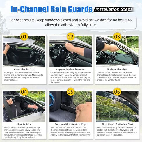 FREEMOTOR802 in-Channel Car Window Deflectors, Compatible with 2019-2025 Lexus ES250 ES300h ES350, Injection PC Black Rain Guards Side Window Visors Wind Deflectors, 4-Piece Set in Saudi Arabia