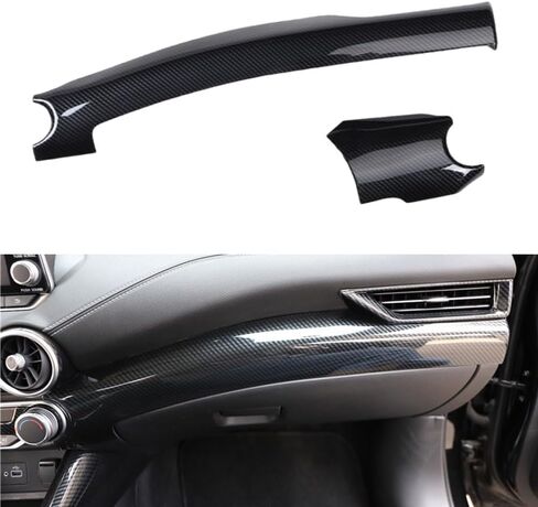 LEXLEY 2pcs Black Carbon fiber Style Center Console Dash Board Panel Dial Dashboard Cover Trims Interior Accessories For Nissan 2020 2021 2022 2023 2024 2025 Sentra in Saudi Arabia