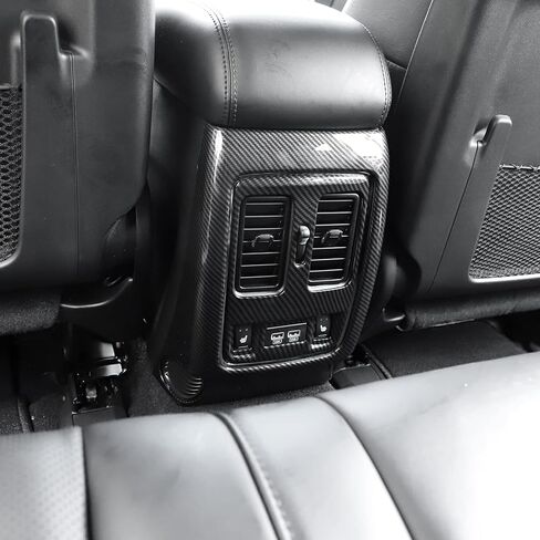 Jimen متوافق مع Jeep Grand Cherokee 2011-2020، غطاء لوحة فتحة تكييف الهواء لمسند الذراع الخلفي (ألياف الكربون) in Kuwait