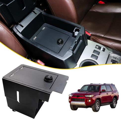 منظم وحدة التحكم المركزية للتخزين الآمن للمسدس متوافق مع 2010-2020 TOYOTA 4RUNNER الملحقات الداخلية وحدة التحكم بندقية Vault Security Lock Box مسند الذراع، قفل مجموعة مكون من 3 أرقام in Saudi Arabia