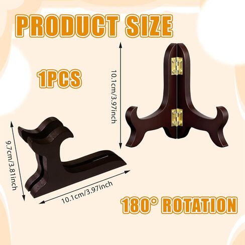 حامل لوحة خشبية، حامل لوحة زخرفية، حامل عرض قابل للطي، حامل صغير أو إطار صورة للعرض، حامل فني على الطاولة، بني وذهبي in Kuwait