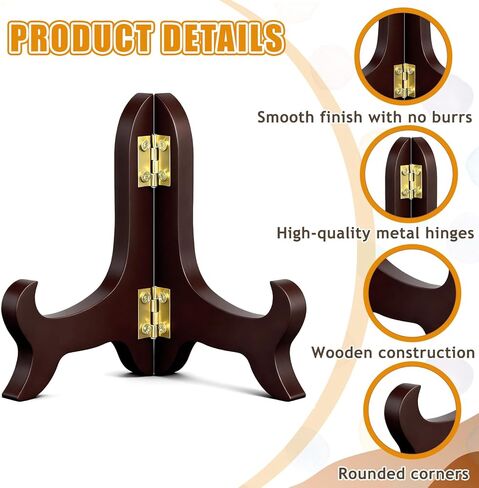 حامل لوحة خشبية، حامل لوحة زخرفية، حامل عرض قابل للطي، حامل صغير أو إطار صورة للعرض، حامل فني على الطاولة، بني وذهبي in Kuwait