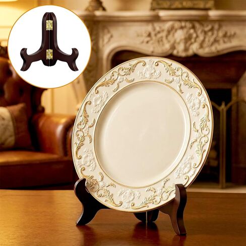 حامل لوحة خشبية، حامل لوحة زخرفية، حامل عرض قابل للطي، حامل صغير أو إطار صورة للعرض، حامل فني على الطاولة، بني وذهبي in Kuwait