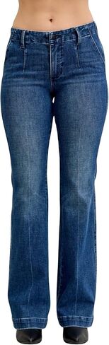 Judy Blue Women's Mid-Rise Tummy Control Trouser Bootcut Jeans with Welt Pockets in Saudi Arabia