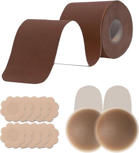 Boob Tape Breast Lift Tape for Large Breasts,2 Pcs Silicone Breast Reusable Adhesive Bra, Bob Tape for A-G Cup in Saudi Arabia