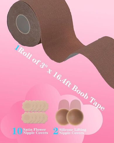 Boob Tape Breast Lift Tape for Large Breasts,2 Pcs Silicone Breast Reusable Adhesive Bra, Bob Tape for A-G Cup in Saudi Arabia