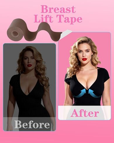Boob Tape Breast Lift Tape for Large Breasts,2 Pcs Silicone Breast Reusable Adhesive Bra, Bob Tape for A-G Cup in Saudi Arabia