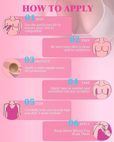 Boob Tape Breast Lift Tape for Large Breasts,2 Pcs Silicone Breast Reusable Adhesive Bra, Bob Tape for A-G Cup in Saudi Arabia