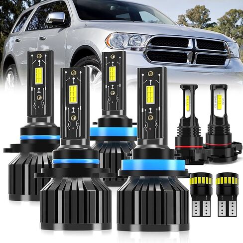 For 2011-2013 Dodge Durango light Bulbs, 9005 High Beam H11 Low Beam H16 Fog Light License Plate Lights Combo, 8PCS in Saudi Arabia