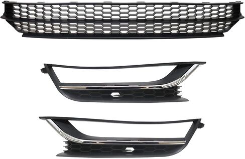 SecosAutoparts Front Bumper Lower Grille and Foglight Grill Cover Fit for Volkswagen Passat 2012 2013 2014 2015 Replace# 561853666 561853677 561853665 in Saudi Arabia