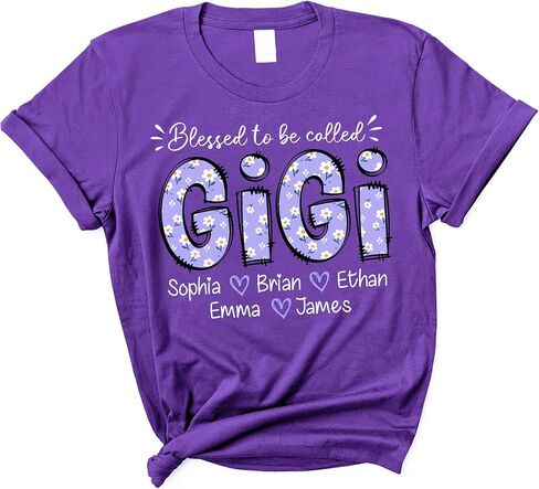 NAZENTI Personalized Grandma Shirts, Custom Mama Purple Daisy Shirt With Kids Names, Mothers Day Sweatshirt Gifts for Women in Kuwait