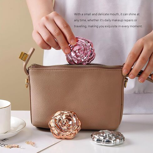 Double-Sided Pocket Compact Mini Makeup Mirrors,Portable Foldable Small Mirror (Gold) in Saudi Arabia