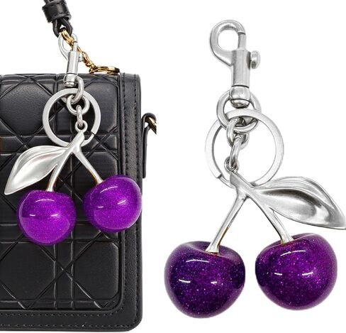 Cherry Bag Purse Charms Cute Cherry Keychain Purse Handbags Car Keys Accessories Gifts for Women in Saudi Arabia