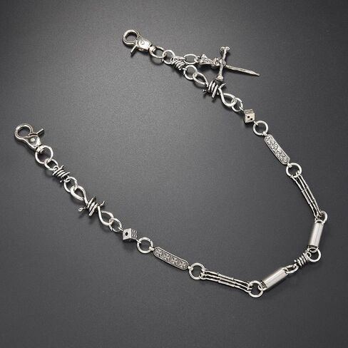 Skull Wallet Chain for Men - Cross Pants Chain Belt Chain Dice Pocket Chains Hip Hop Punk Jeans Biker Chains Goth Clothing Accessories in Saudi Arabia