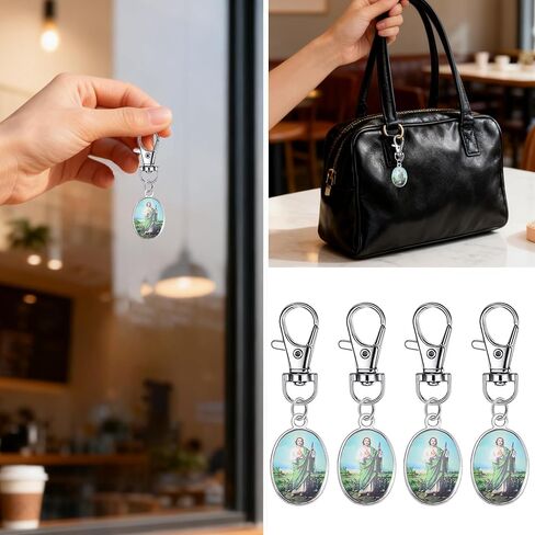 50 قطعة من سلاسل المفاتيح الكاثوليكية سانت جود مصنوعة من سبائك الزنك مناسبة لسلاسل مفاتيح الكنائس وعيد الفصح وإكسسوارات المجوهرات. in Kuwait