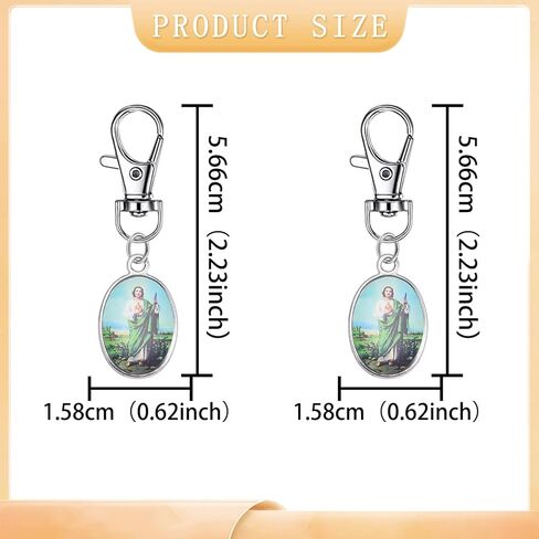 50 قطعة من سلاسل المفاتيح الكاثوليكية سانت جود مصنوعة من سبائك الزنك مناسبة لسلاسل مفاتيح الكنائس وعيد الفصح وإكسسوارات المجوهرات. in Kuwait