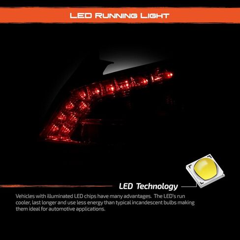 AKKON - Fits 2012-2014 Nissan Maxima Chrome Smoked Tail Lights Pair Driver+Passenger w/LED DRL Running Lamp Replacement in Saudi Arabia