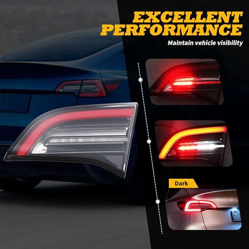 Right Inner Tail Light Assembly Compatible with 2021-2023 Model 3 & Y Passenger Side Trunk Light Rear Lamp 4 Pin 1502089-00-B (Right) in Saudi Arabia